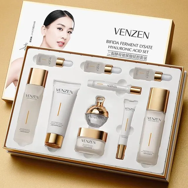 10 Pcs VEZE Bifida Ferment Lysate Hyaluronic Acid Firm Delicate Skin Care Gift Box