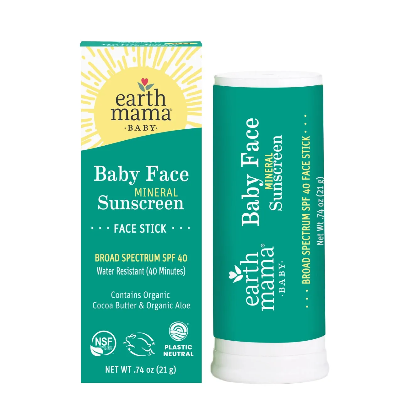 Baby Face Mineral Sunscreen Face Stick - Spf 40