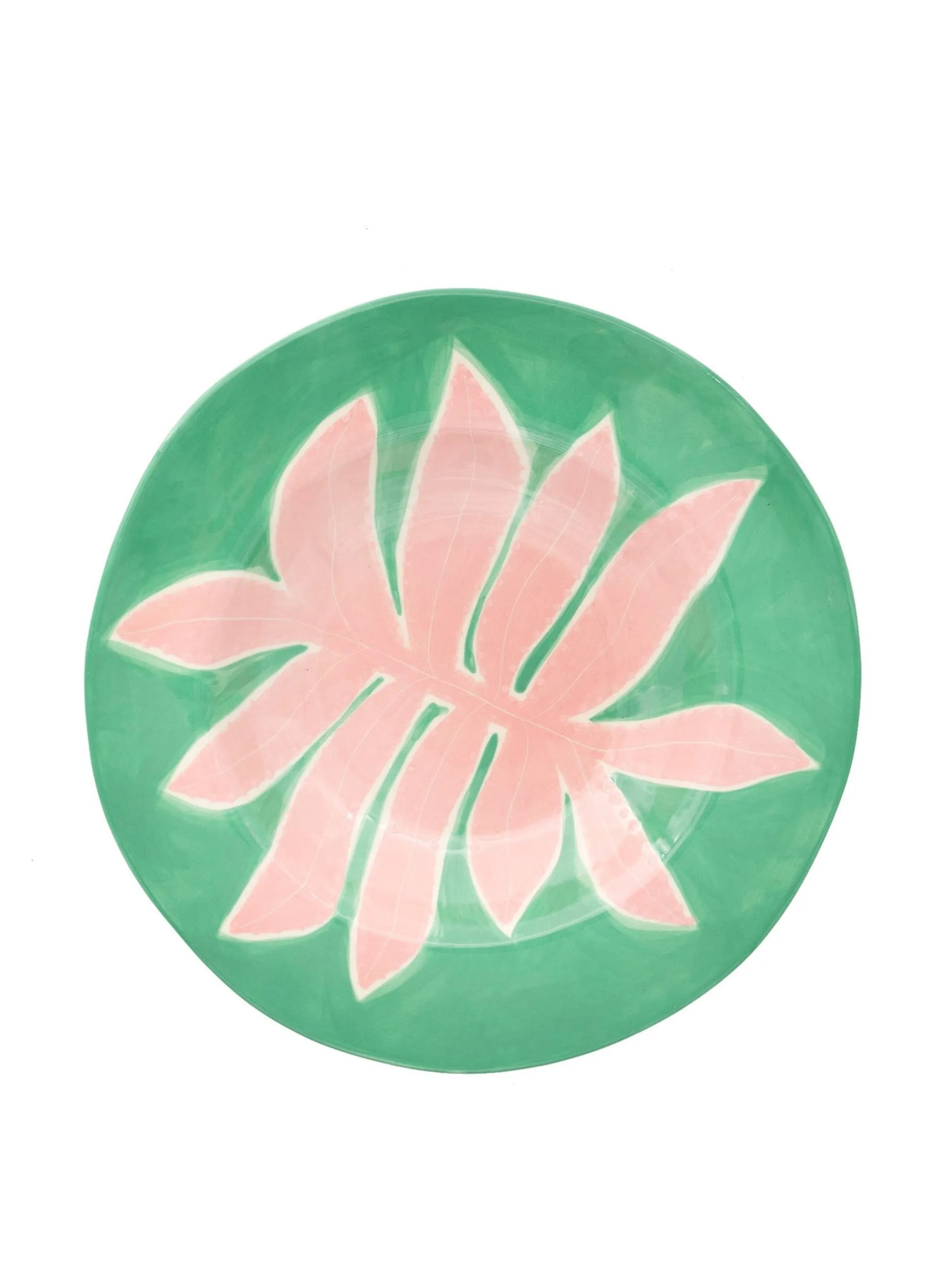 Ceramic leaf dinner plate