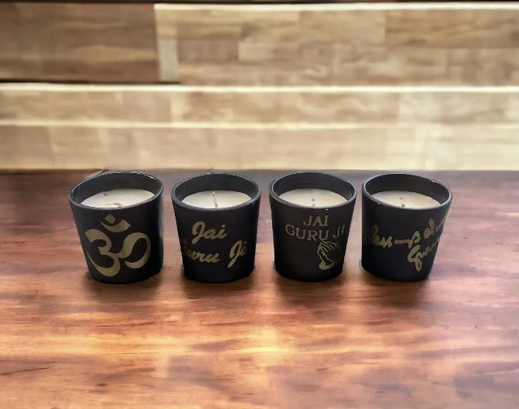 Ck Homez Shot Glass Scented Candle Aroma Therapy Swastik Candles for Gifting (Pack of 6, Black)