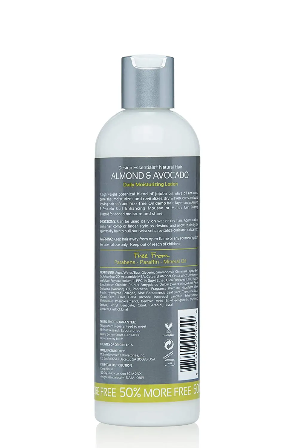 Design Essentials Almond and Avocado Daily Hair Moisturizing Lotion with Jojoba and Olive Oils, 12 Ounces