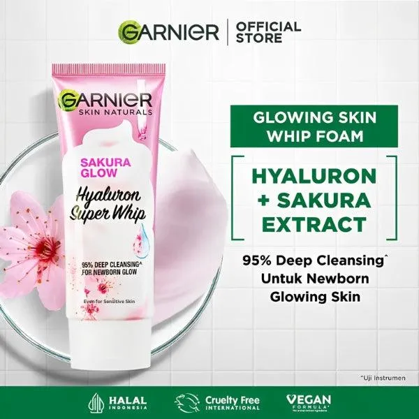 Garnier Sakura Glow Hyaluron Super Whip Foam 100ml