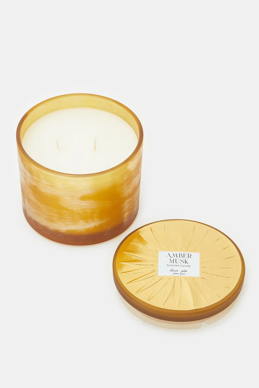 Gold Amber Musk Scented Candle With Lid