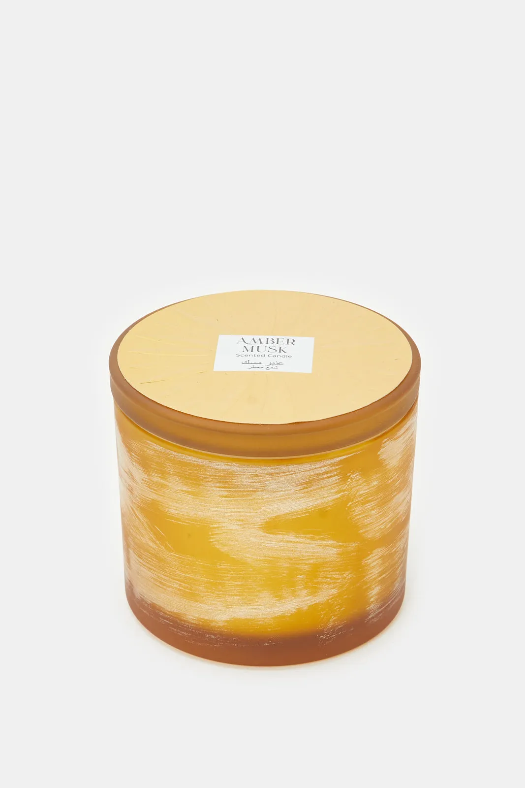 Gold Amber Musk Scented Candle With Lid