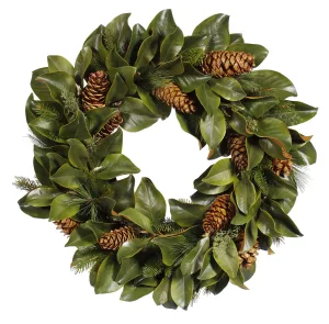 Magnolia Mix Pine Wreath 30"