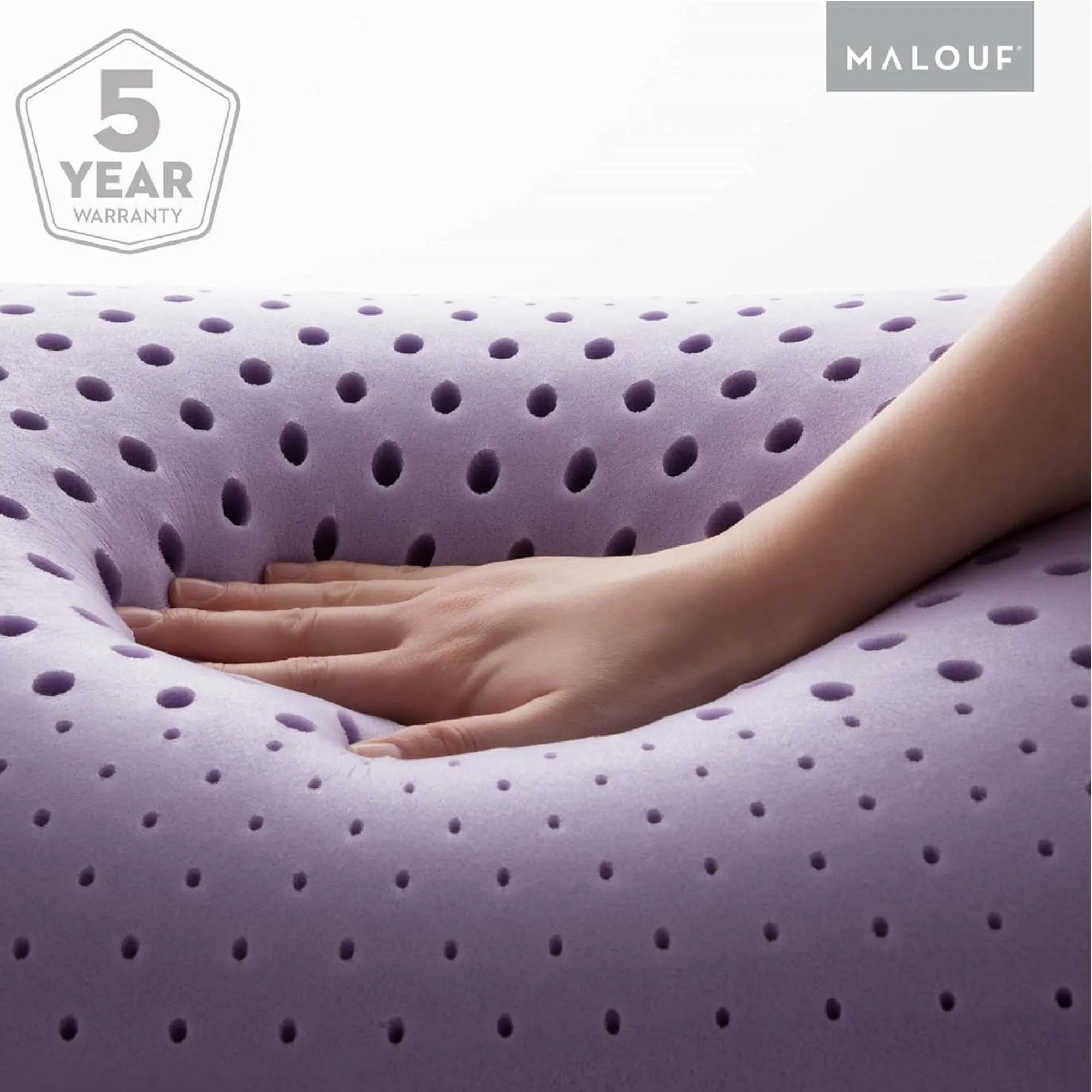 Malouf Z Zoned Lavender Infused Memory Foam Pillow Purple