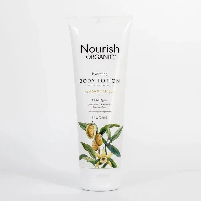 Nourish Organic Hydrating Body Lotion Almond Vanilla 8 oz Lotion