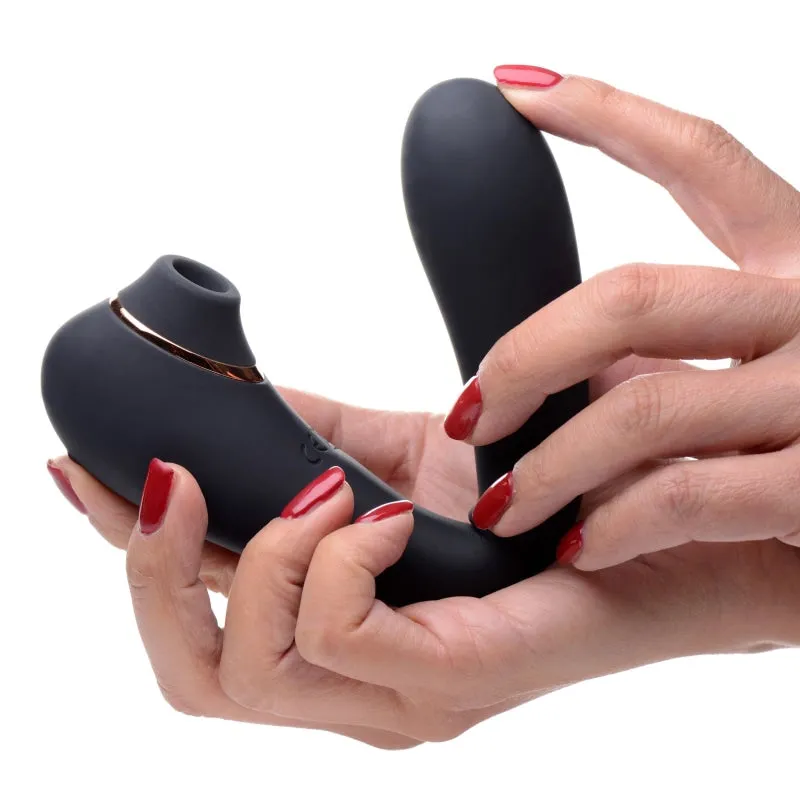 Shegasm Pose 7x Bendable Suction Silicone Vibrator - Black