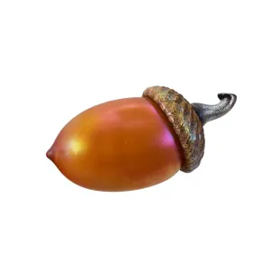 Small Orange Glass Acorn