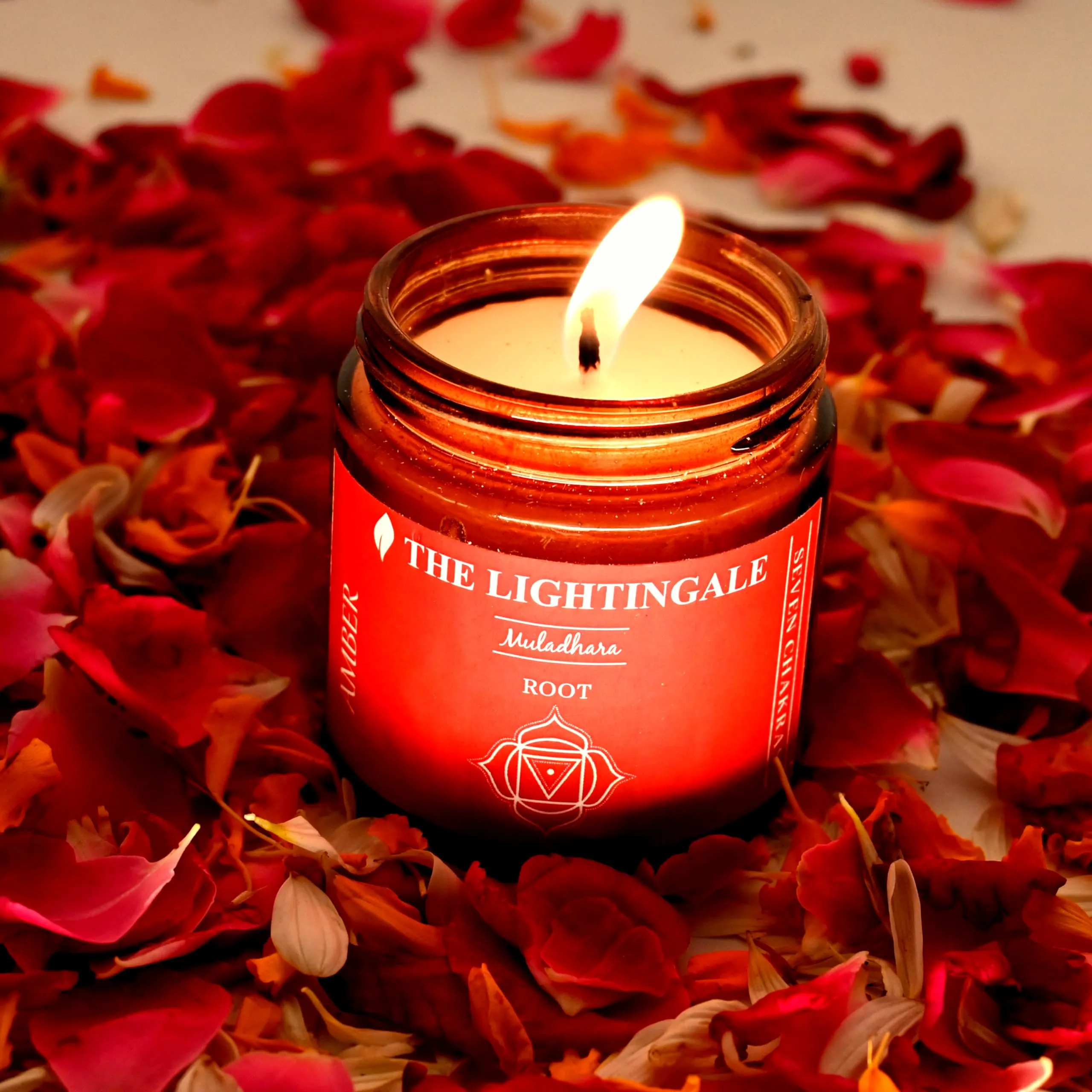 THE LIGHTINGALE Big Jar Scented Wax Glass Multi Fragrance with Seven Chakras Name Candle for Birthday, Diwali, Christmas, Office, and Home.